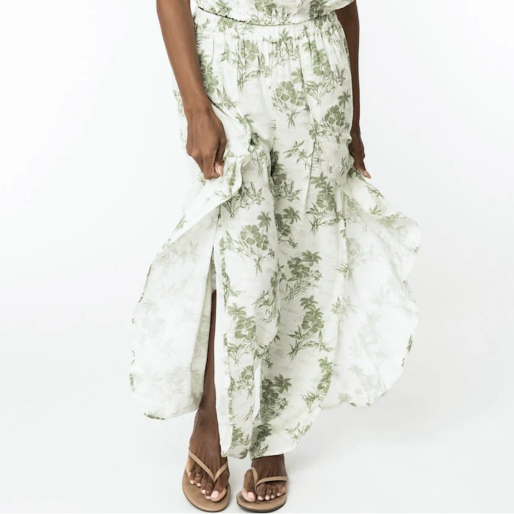 Lovlei Chloe Wrap Pants in Celery Ocean Palm Size XS/S